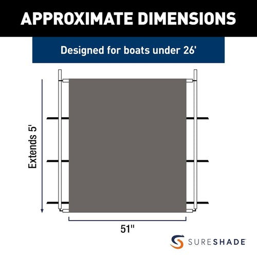 Taylor Made 2021026257 SureShade PTX Power Shade BOAT T-TOP SHADE EXTENSION