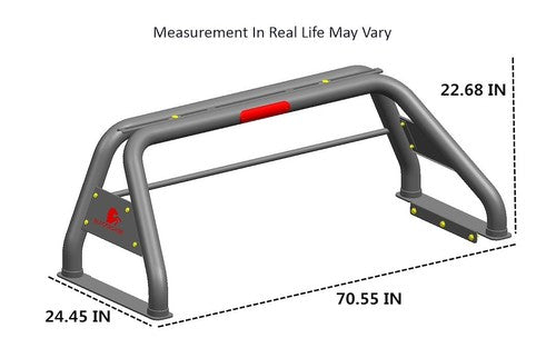 Black Horse Offroad RB001SS Tubular Polished Stainless Steel Truck Bed Bar