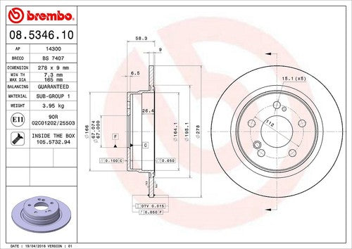 Brembo 08534610C02  BRAKE ROTORS