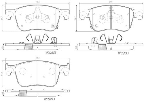 Brembo Front Ceramic Brake Pads Fits 2018-2022 Honda Accord 4 Pc Brakes P28104N