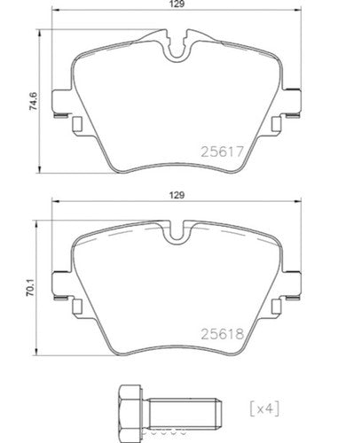 Hella Front Low Metallic Brake Pads Fits 2021-2024 BMW X3 Brakes 2 Pc 355023131