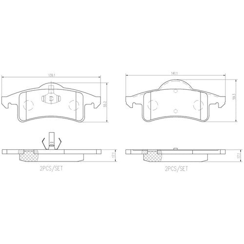 Brembo Rear Ceramic Brake Pads 1999-2004 Jeep Grand Cherokee 4 Pc Brakes P37006N