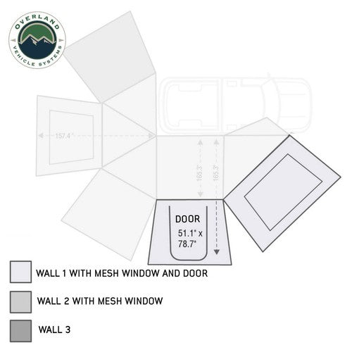Overland Vehicle Systems 18129910 Nomadic AWNING ACCESSORIES OA