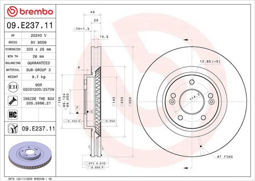 Brembo 09E23711C02 Prime DISC BRAKE KIT