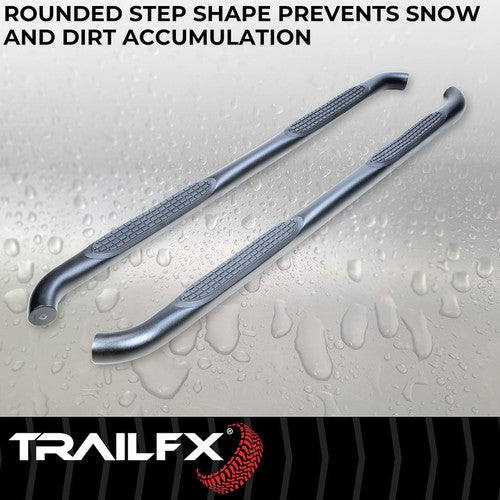 TrailFX A0055T TFX Round Tube Side Steps NERF BAR ROUND 3"