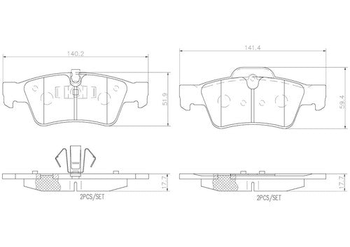 Brembo Rear Brake Pads Fits 2006-2011 Mercedes-Benz ML350 P50064N