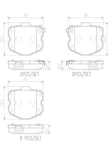 Brembo Front Ceramic Brake Pads Fits 2006-2013 Chevrolet Corvette 4 Pc P10069N
