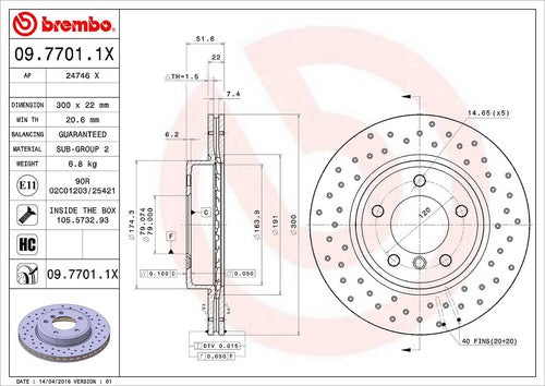 Brembo 0977011XC02 Xtra BRAKE ROTORS