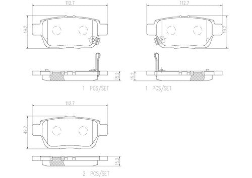 Brembo Rear Ceramic Brake Pads Fits 2006-2014 Honda Ridgeline 4Pc Brakes P28067N