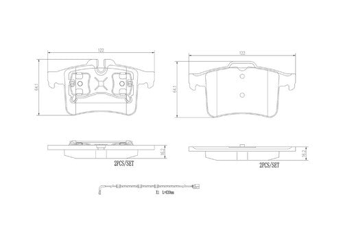 Brembo Rear Ceramic Brake Pads Fits 2013-2015 Jaguar XKR XKR-S Brakes P36034N