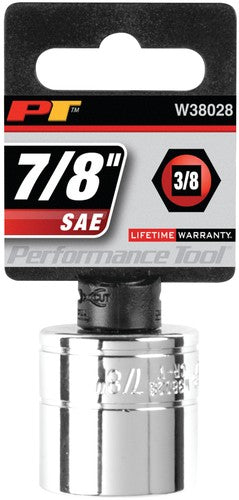 Performance Tool W38028 Socket 3/8 Inch Drive 7/8 Inch Standard 6 Point Single