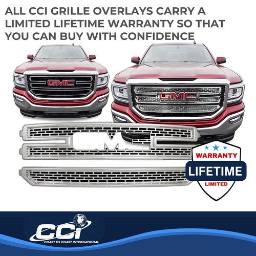 Coast To Coast IWCGI141 Grille Insert Overlay Mesh Style 2 Piece Chrome Plated