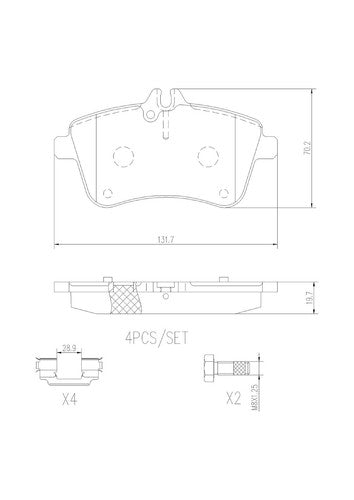 Brembo Brake Pads Ceramic 2008 Mercedes-Benz B200 Models P50057N