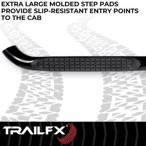 TrailFX A0051B TFX Round Tube Side Steps NERF BAR ROUND 3"