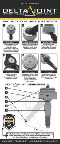 Icon Vehicle Dynamics 58550DJ Delta Joint CONTROL ARMS