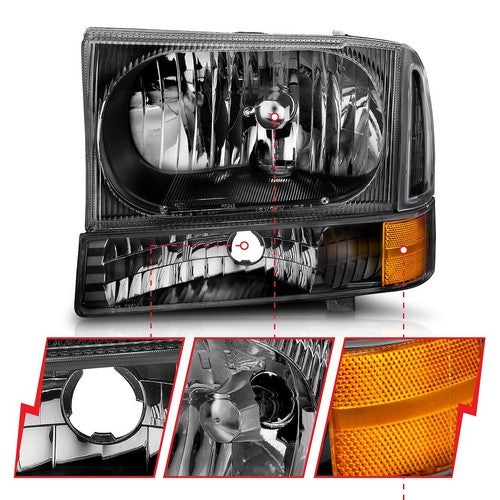 ANZO USA 111080 Crystal Clear HEADLIGHT ASSEMBLY