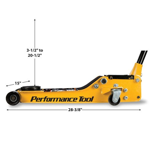 Performance Tool W1645 Professional Low-Profile Swiveling Floor Jack, 3.5-Ton Ca
