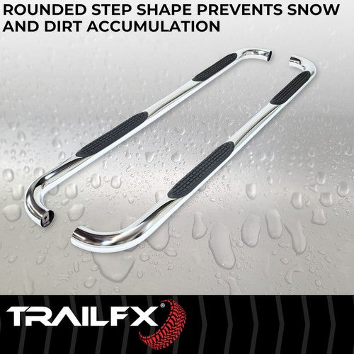 TrailFX 1150522051 TFX Round Tube Side Steps NERF BAR ROUND 3"