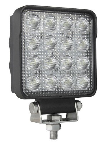Hella 357106002 Work Light 4 Square Pedestal Mount Multivolt Close Range Black