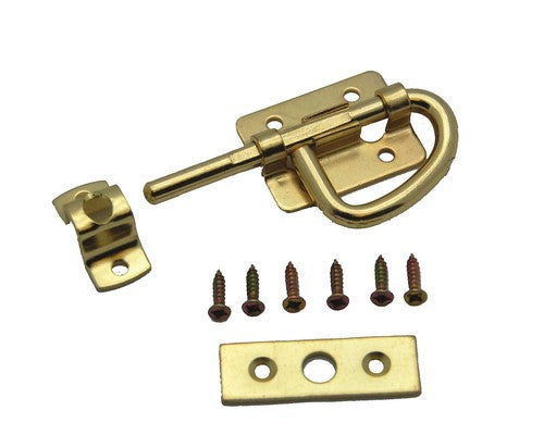 AP Products 013-081 Bunk Latch Slide Bolt With Loop Brass With Flat Strike