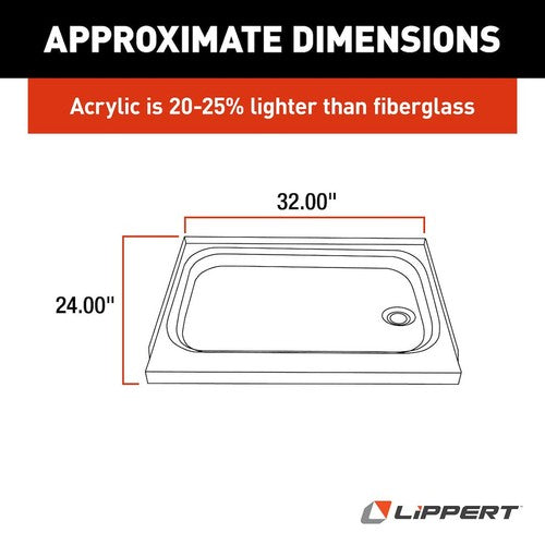 Lippert Components 210371 Better Bath BATHTUBS SHOWERS & SINKS RV