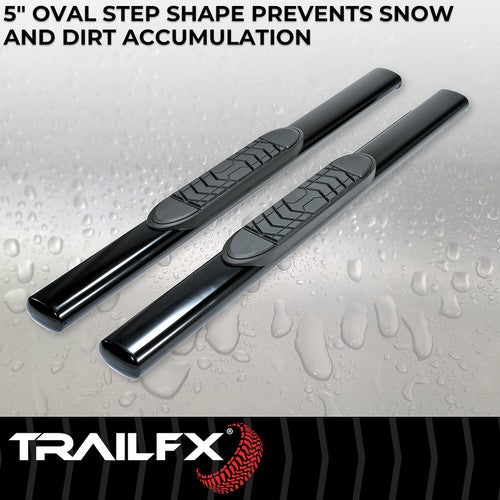 TrailFX A7029B TFX 5" Oval Straight Side Bars NERF BAR OVAL 5"