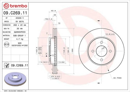 Brembo 09C26911C02 Prime DISC BRAKE KIT