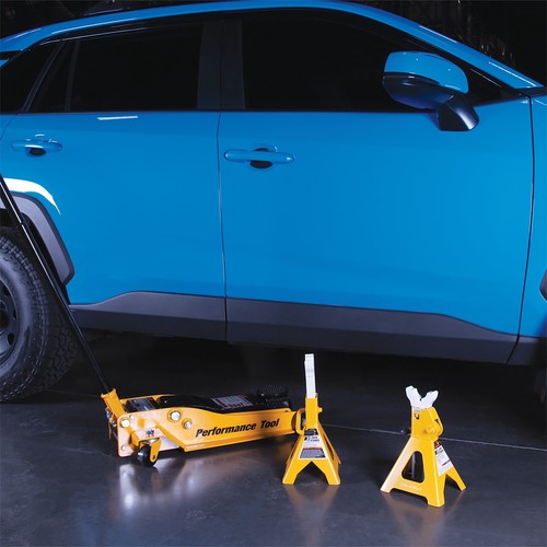 Performance Tool W41022 Ratchet Style Jack Stand Set for Lifting Vehicles During