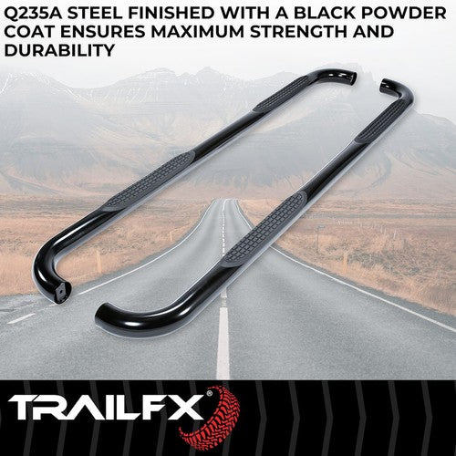 TrailFX A0051B TFX Round Tube Side Steps NERF BAR ROUND 3"