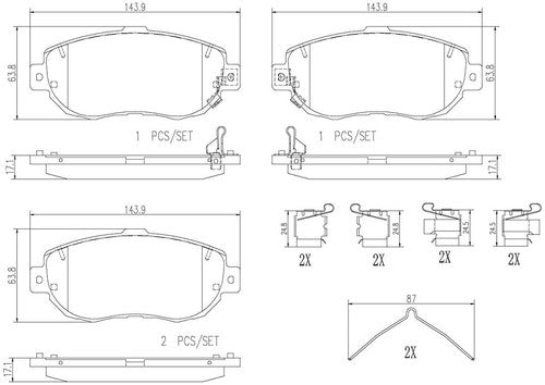 Brembo Front Ceramic Brake Pads Fits 1993?2005 Lexus GS300 4 Pc Brakes P83037N
