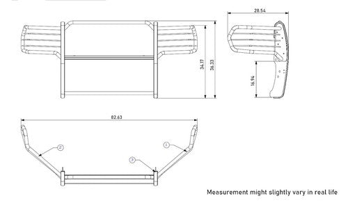 Black Horse Offroad 17DG113MSS  GRILL GUARD