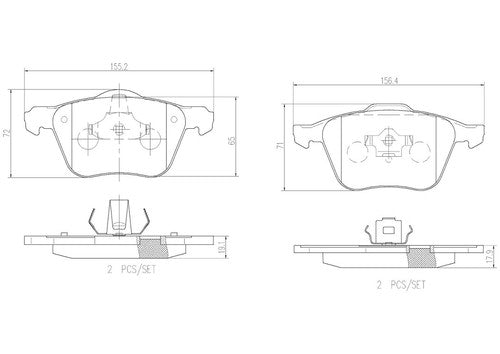 Brembo Front Ceramic Brake Pads Fits 2003-2014 Volvo XC90 Brakes 4 Piece P86022N