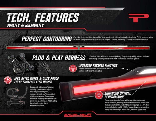 Putco 92060-39 Tailgate Light Excalibur Light Bar Plug And Play Connector