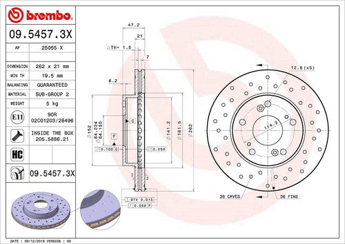 Brembo 0954573XC02 Xtra BRAKE ROTORS