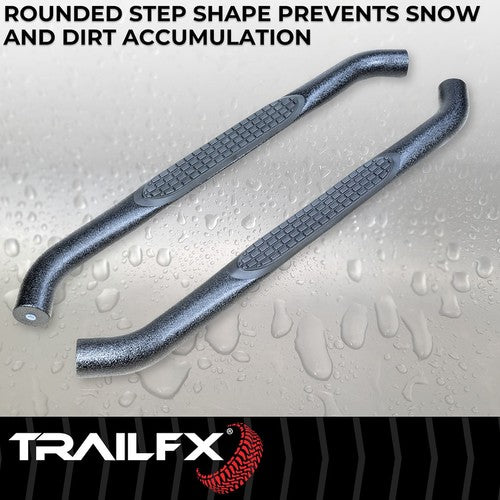 TrailFX A0056T TFX Round Tube Side Steps NERF BAR ROUND 3"