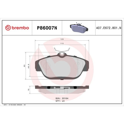 Brembo Front Ceramic Brake Pads Fits 1994?1997 Volvo 960 Brakes 4 Pc P86007N