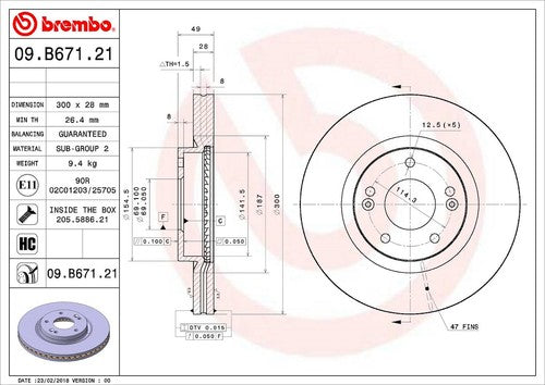 Brembo 09B67121C02  BRAKE ROTORS