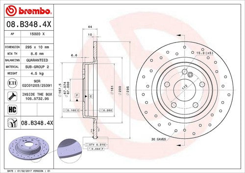 Brembo 08B3484XC02 Xtra BRAKE ROTORS