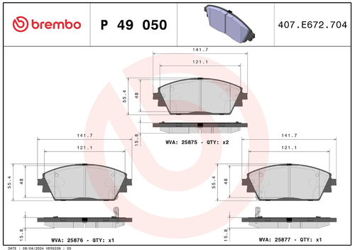 Brembo P49050 PRIME LINE BRAKE PADS