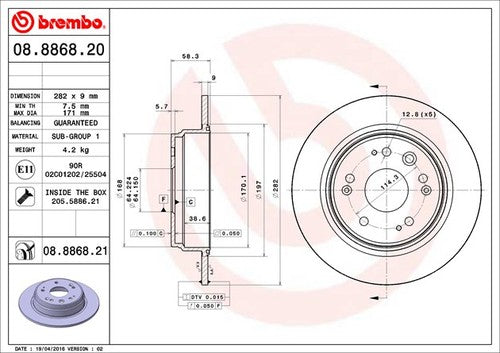 Brembo 08886821C02  BRAKE ROTORS