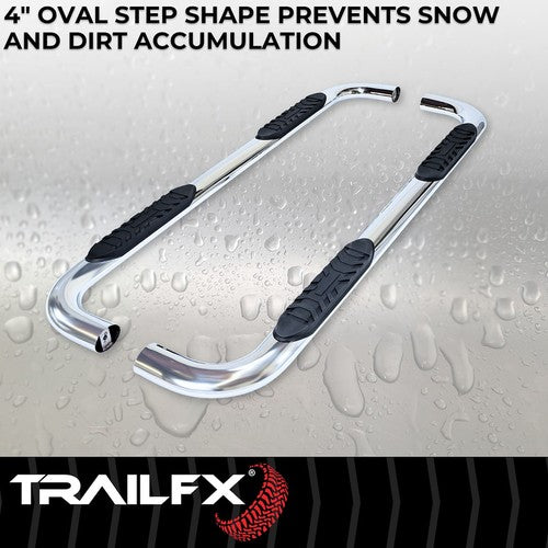 TrailFX A1011S TFX 4" Oval Tube Side Steps NERF BAR OVAL 4"