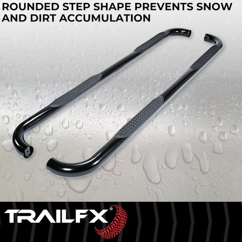 TrailFX A0051B TFX Round Tube Side Steps NERF BAR ROUND 3"