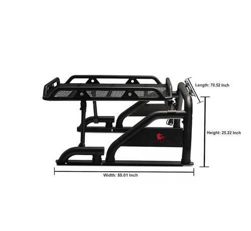 Black Horse Offroad WRB-001BK-PLB  Truck Bed Bar