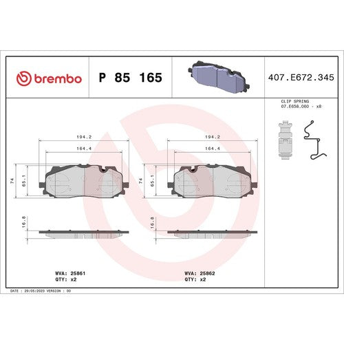 Brembo Front Low Metallic Brake Pads Fits 2018?2024 Audi Q5 Brakes 4 Pc P85165