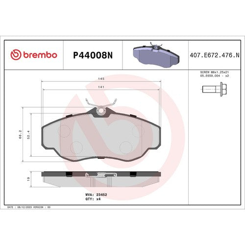 Brembo Front Ceramic Brake Pads Fits 1995-2002 Land Rover Range Rover P44008N
