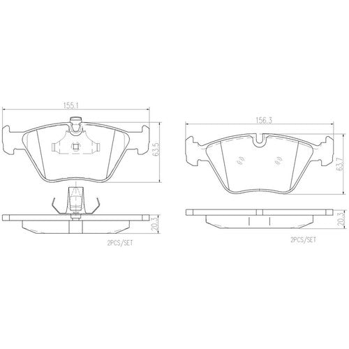 Brembo Front Ceramic Brake Pad Fits BMW 528i 1997 1998 Brake Pad Set P06022N