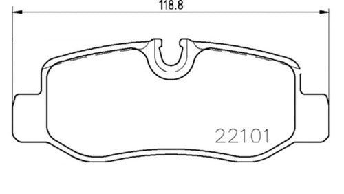 Hella Rear Low Metallic Brake Pads Fits 2016-2023 Mercedes Metris Brakes 2 Pc