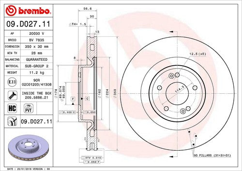 Brembo 09D02711C02  BRAKE ROTORS