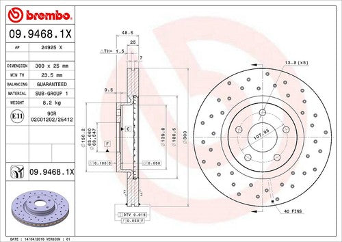 Brembo 0994681XC02 Xtra BRAKE ROTORS