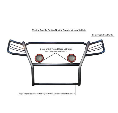 Black Horse Offroad 17D502MA-PLFR  GRILL GUARD